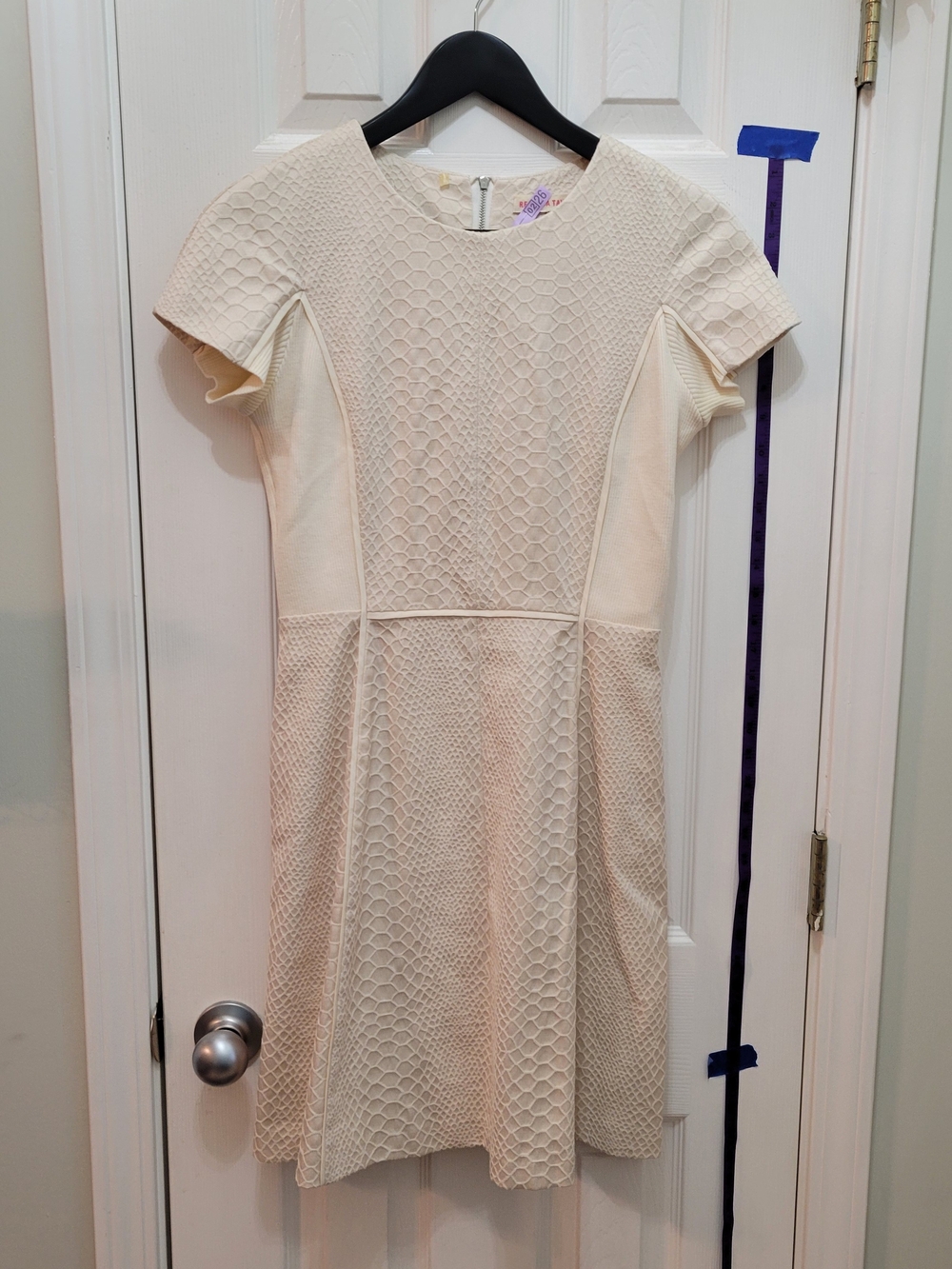 Rebecca Taylor Cream Textured Fit-and-Flare Mini Dress